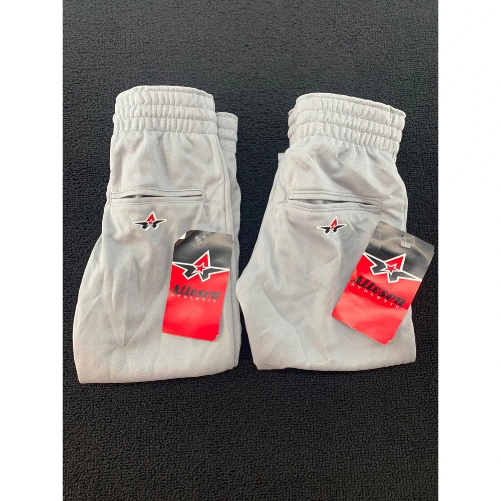 Lot of‎ 2 Alleson Athletic Youth Baseball Softball Pants Grey Elastic size XS